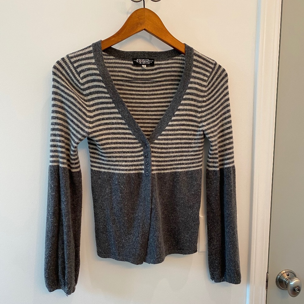 Grey and White Stripe Sweater